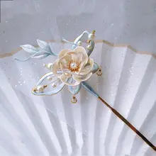 手作りのシルク髪飾り【国風スタイル・ヘアアップ用アクセサリー】
