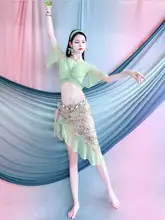 春夏用ベリーダンス衣装【ピンク系・花柄・子供用・装飾ビーズ・多色展開】（セットアップ対応）