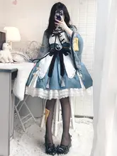 中華風小道士デザインのロリータワンピース【竹墨の美しさ・小僵尸モチーフ】