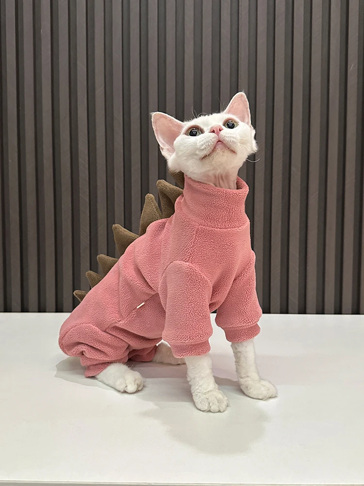 猫用粒綿ボディガード四脚服【小恐竜デザイン・無毛猫用・ピンク】の実用性と適用範囲