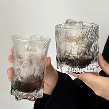 レトロな氷のようなガラスカップ【ウィスキー・コーヒー・冷飲用】