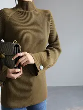 女性用 半高襟ニットトップス【秋冬向け・極上の柔らかさ・スリムフィット】
