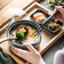 創造的な朝食用陶器ボウルとプレート【一人用・スープボウル・トレイ付き】（セットアップ対応）