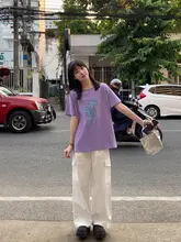 大きなポケット付きルーズフィットカジュアルパンツ【夏用・レディース・ストレートタイプ】
