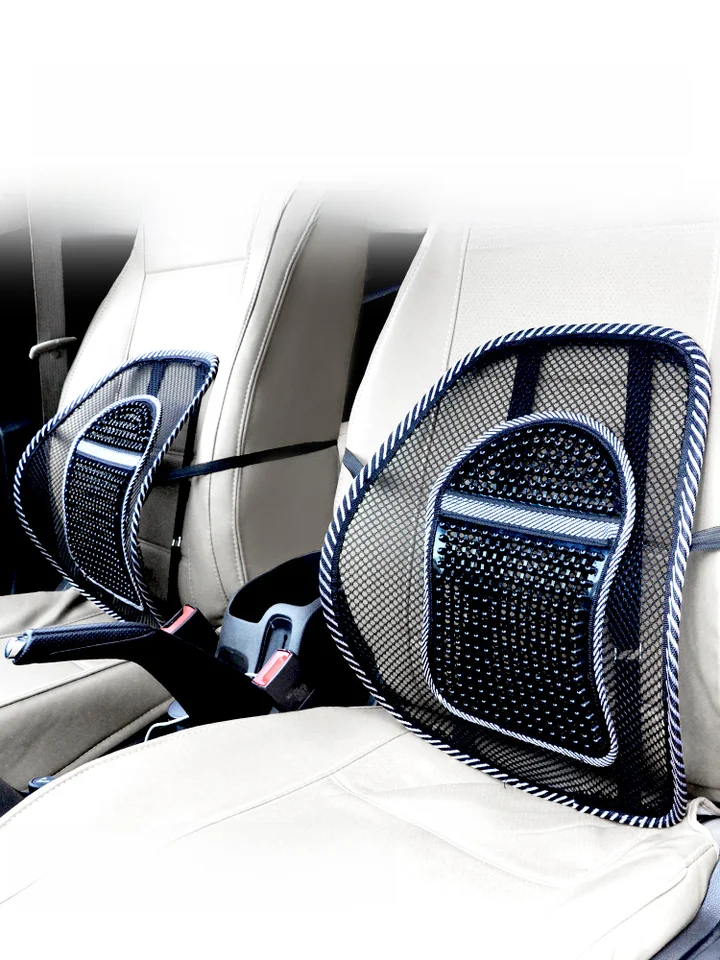 夏用アイスシルク製腰サポートクッション【透湿・車用・運転時の腰部支え】