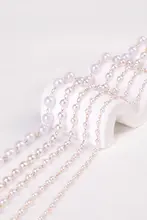 パールチェーン付きハンドメイドフラワーピアス＆ロングネックレス【DIY素材・タッセルデザイン】