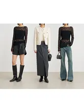 モーダルレースデザインのチュニックとタンクトップ【冬用・2点セット（セットアップ対応）】