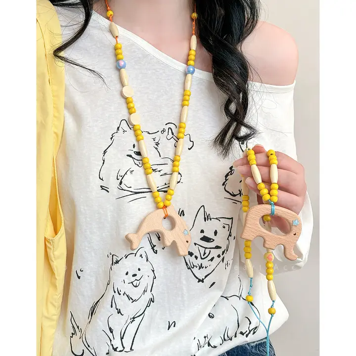 可愛いドルフィンビーズネックレス【ハワイアンスタイル・ロングデザイン】