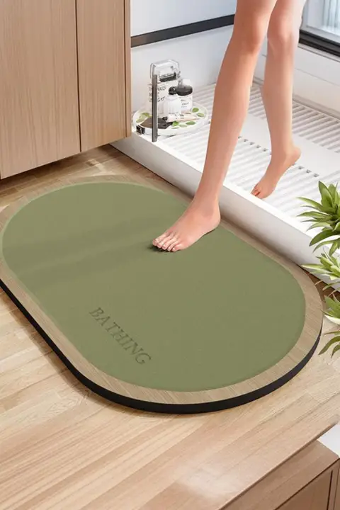 防汚加工の浴室用吸水速乾マット【厚手・滑り止め付き・シンプルデザイン】