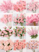 結婚式用ピンク系フェイクフラワー【シルク製・装飾用・吊り下げ花】