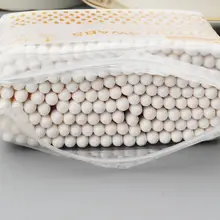 穴あけ不要 ダブルヘッド耳掃除用コットン棒【使い捨て・メイク落とし・クリーン用】