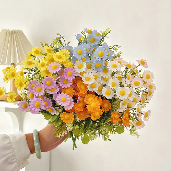 ナチュラルデザインの小雛菊ドライフラワーアレンジメント【インテリア装飾用・造花・花束】