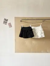フリル付きホワイトケーキスカート【高腰・シンプル・美ラインデザイン】（セットアップ対応）