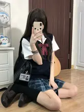 深紺チェックのプリーツスカート【JK制服・学院風】
