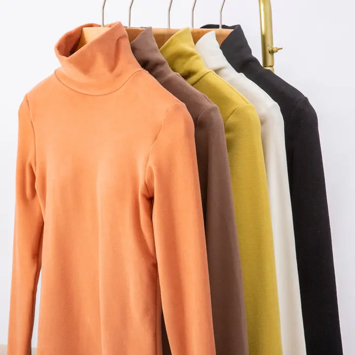 極上の柔らかさの発熱保温インナーウェア【タートルネック・胸パッド付き・女性用】