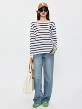 高腰 大口袋 ワイドレッグデニムパンツ【洗い加工・立体カット・女性用】