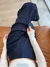 深青色デニムパンツ【ハイウエスト・スリムストレート・スリムデザイン】