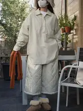冬用カジュアルチェックシャツデザインコットンコート【ゆったりシルエット・快適】