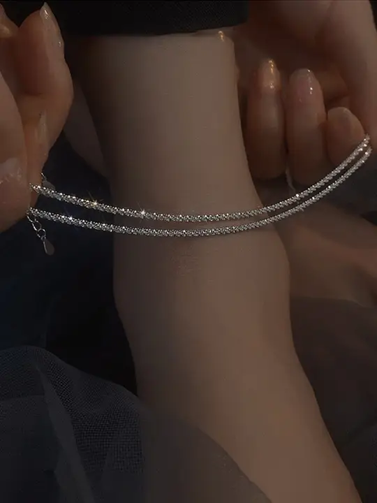 925シルバー製 満天星フットチェーン【女性用・高級感・個性的なデザイン】