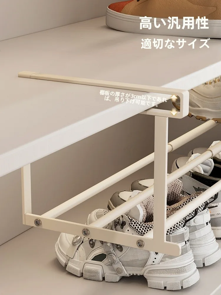 伸縮式シューラック：多層収納で高所の物を取りやすくする家庭用収納解決策