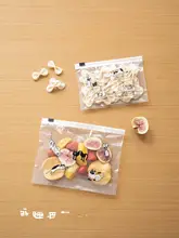 猫柄の密封食品保存袋【冷蔵庫用・ジッパー付き・野菜果物収納】