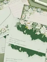 栀子花のデザイン 封筒と便箋【手書きのラブレター用・男女兼用】（セットアップ対応）