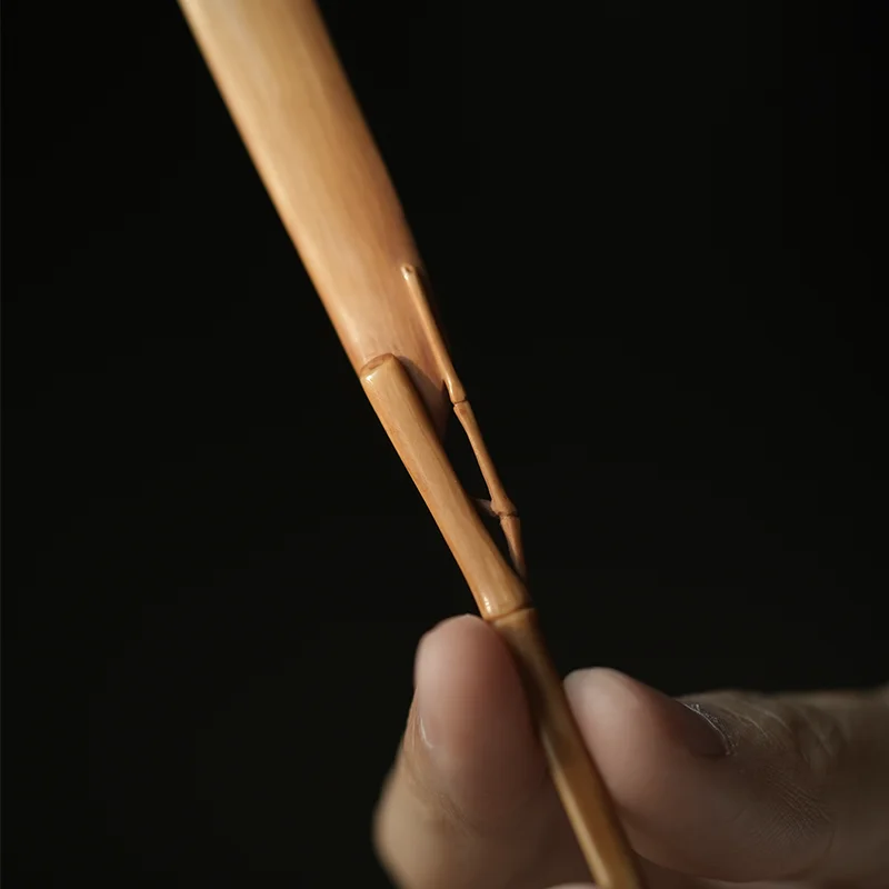 竹葉模様彫刻の高級茶さじ：江戸時代道具としての伝統美と実用性の融合