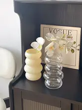 中古ガラス花瓶【透明・水培用・シンプルデザイン・インテリア装飾】