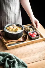 創造的な朝食用陶器ボウルとプレート【一人用・スープボウル・トレイ付き】（セットアップ対応）