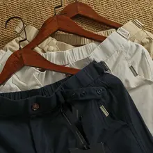 調整可能なウエストデザインの夏用コットンカジュアルショートパンツ【五分 丈・スタイル】（セットアップ対応）