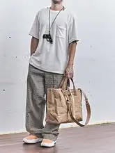 大容量のダイアゴナルトートバッグ【牛皮紙・デュポン紙・ユニセックス】