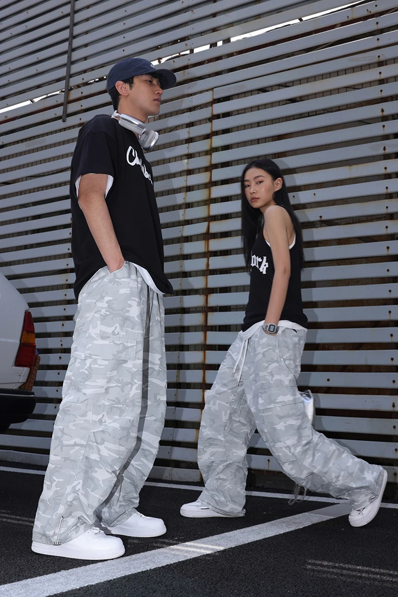 CBXLAB ミリタリーカモフラージュパンツ【冷灰色・春季用・ストリートダンス・ジャズダンス対応】