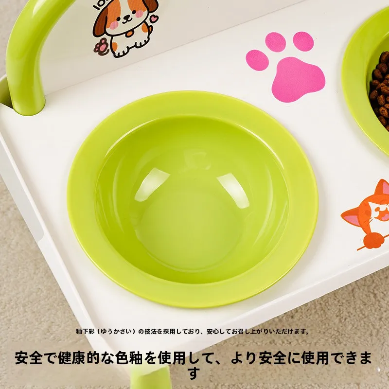 猫用陶器食器：大口径高设计兼顾安全与实用的双碗套装