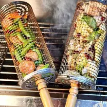 ステンレス製バーベキューグリル【ロールタイプ・スモーク用・円形】