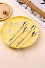 ステンレス製ロングハンドル コーヒースプーン【精巧で小型・ミルクティー用・スタイリッシュ】