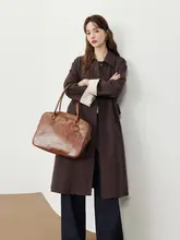 トレンチコート ロング丈 レディース トラッド アンコラレッド 秋冬 アウター 「KBNE」