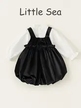 2点セット キッズ ガールズ 長袖 フリルブラウス サロペット チュールスカート フレンチ風 甘め フェミニン おしゃれ 秋