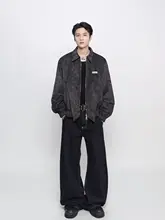 高級感のある短丈翻領ジャケット【ビンテージデザイン・男用・ゆったりシルエット】