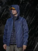 PIONEER CAMP デニムカラー三合一アウトドアジャケット【男女兼用・防水・防風・登山用】（セットアップ対応）