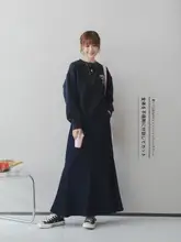 A字フレアスカート【分割デザイン・レギュラーフィット・ウエスト周りをカバー】