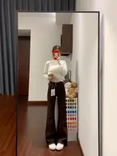 カラフルな微喇デザインのデニムパンツ【高腰・ルーズフィット・春夏向け】