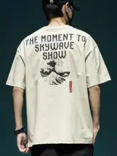 涼感海浪プリントTシャツ【メンズ・ゆったり・短袖】