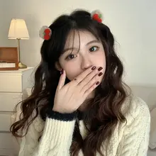 フェルト製ハート猫耳ミニヘアクリップ【プリンセススタイル・小型】