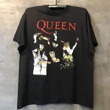 QUEENバンドデザインのヴィンテージ風半袖Tシャツ【ユニセックス・ストリートスタイル・コットン素材】
