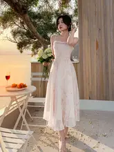 リゾートフラワープリントキャミソールワンピース【夏用・ショート丈・ピンク・小柄向け】