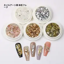 不規則なカラフルガラスのネイル装飾【メタリックカラー・ネイルアクセサリー】