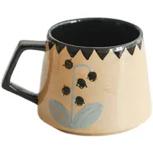 手作り陶器製 コーヒーカップ＆ディーププレート【和風・フルーツ＆デザート用】