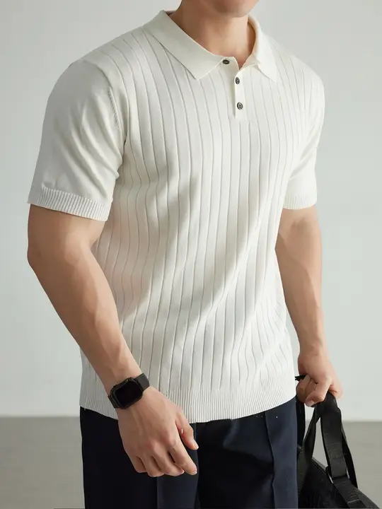 夏にぴったり！ルーズフィットポロシャツ【半袖・無地・翻領デザイン】