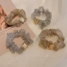 猫目石風デザインのヘアゴム【ポニーテール用・お団子髪対応】