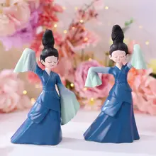 レトロ宮廷風の舞姿少女飾り人形【漢服デザイン・リビングルームやテレビ台用・誕生日ギフト】